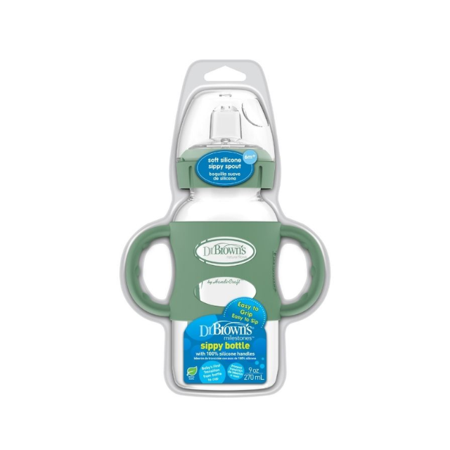 Biberón de Transición Con Asas B/A 9 Oz. | Green - Dr. Browns