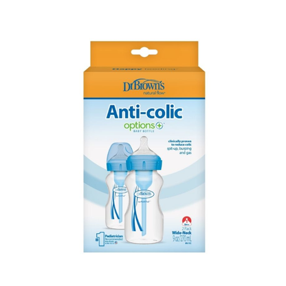 Set x2 Biberones de B/A Polipropileno 9 Oz | Azul - Dr. Browns
