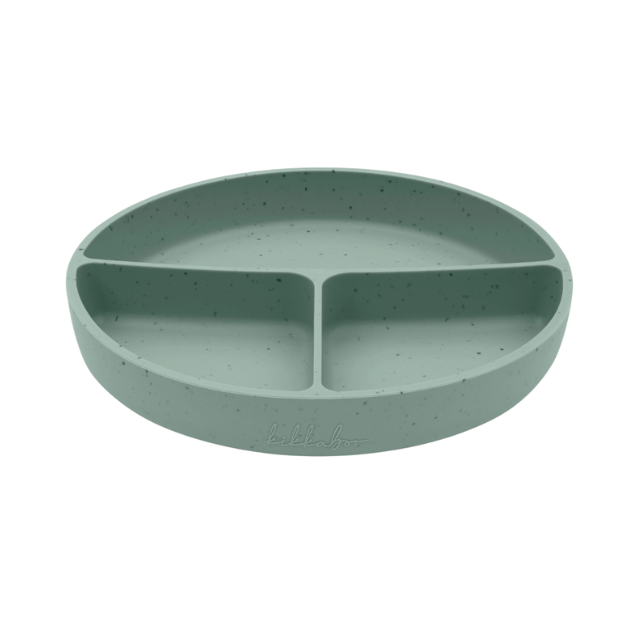 Plato con Divisiones Platinum Silicon | Menta - Kikkaboo