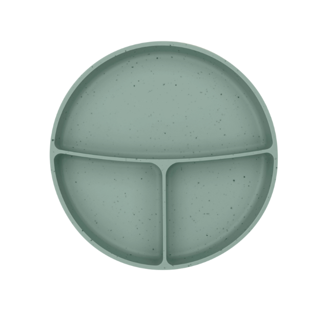 Plato con Divisiones Platinum Silicon | Menta - Kikkaboo