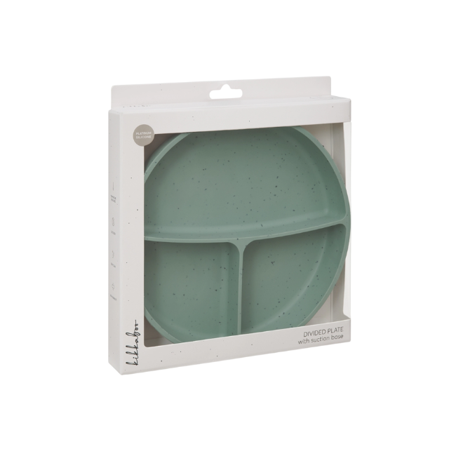 Plato con Divisiones Platinum Silicon | Menta - Kikkaboo