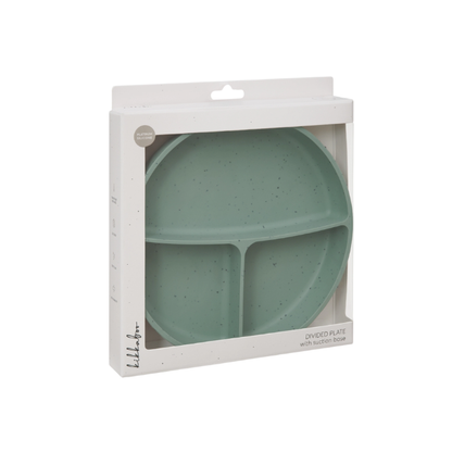 Plato con Divisiones Platinum Silicon | Menta - Kikkaboo