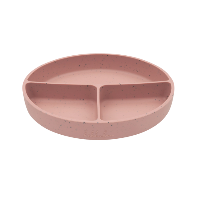 Plato con Divisiones Platinum Silicon | Rosado - Kikkaboo