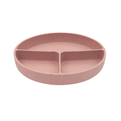 Plato con Divisiones Platinum Silicon | Rosado - Kikkaboo