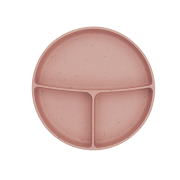Plato con Divisiones Platinum Silicon | Rosado - Kikkaboo