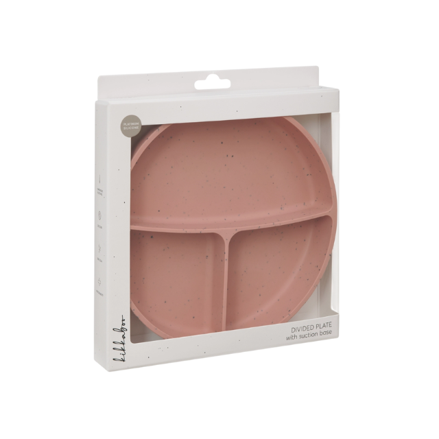 Plato con Divisiones Platinum Silicon | Rosado - Kikkaboo