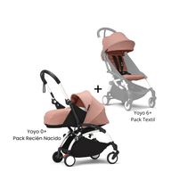 Estructura Coche Yoyo 3 Blanco + Pack Recién Nacido 0+ + Cobertura Babyzen 6+ | Rosa Ginger- Yoyo