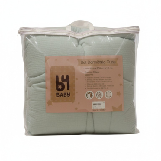 Set 6pz. Muselina Ropa de Cama | Pistacho y Semillas B4 Baby
