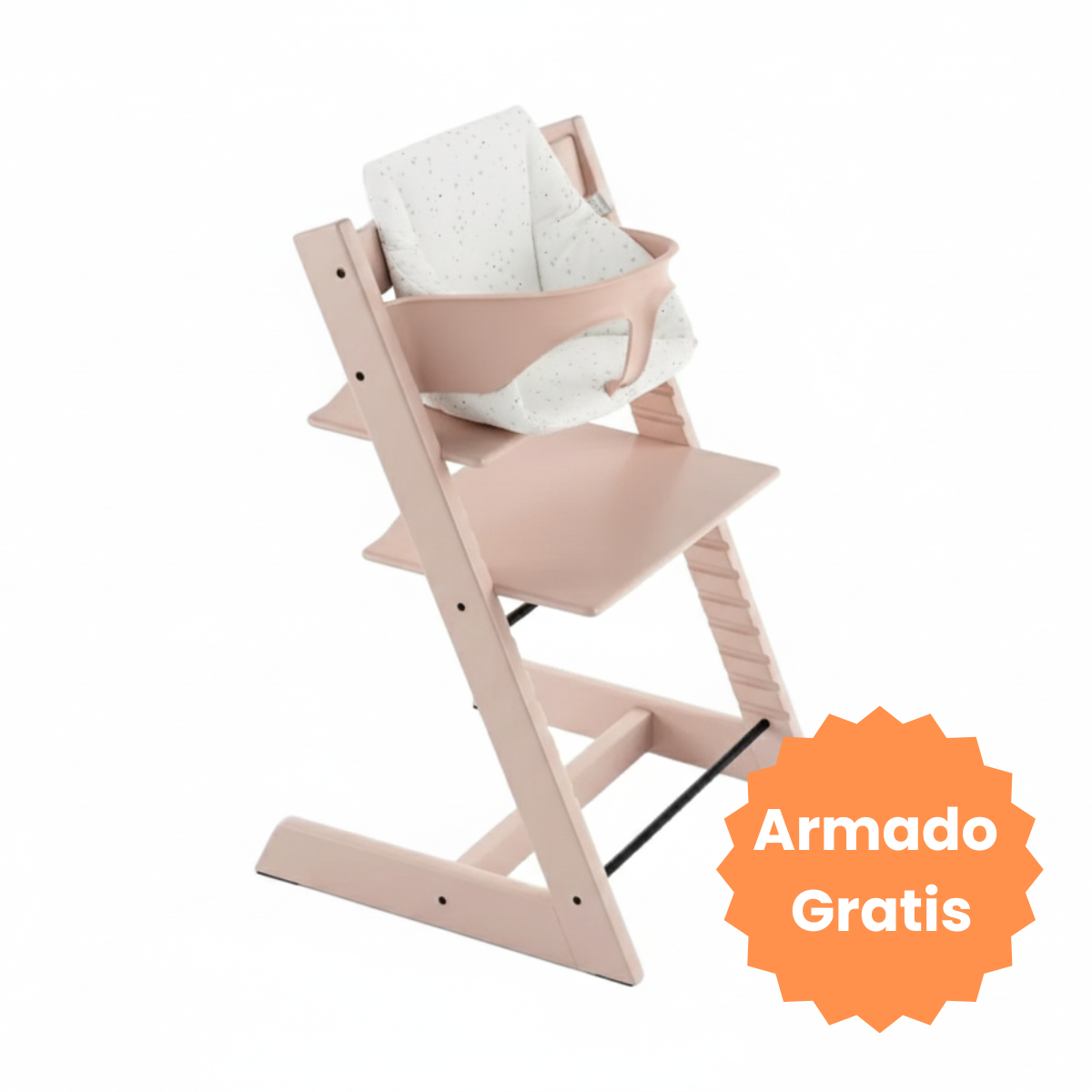 Combo Silla Tripp Trapp Y Baby Set | Serene Pink (Gratis Baby Cushion)