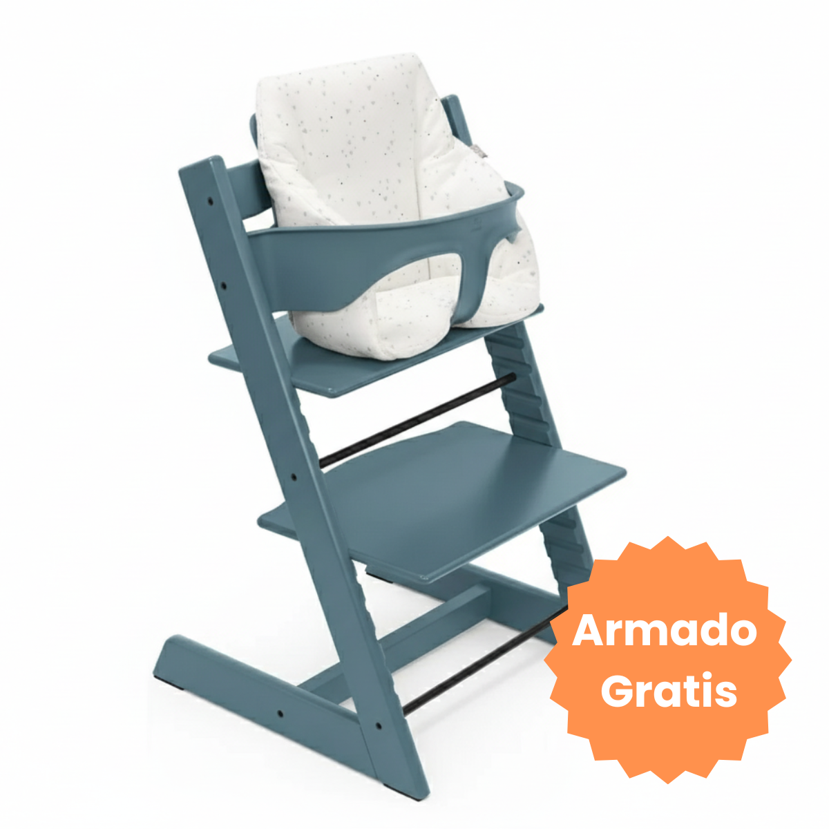 Combo Silla Tripp Trapp Y Baby Set | Fjord Blue (Gratis Baby Cushion)