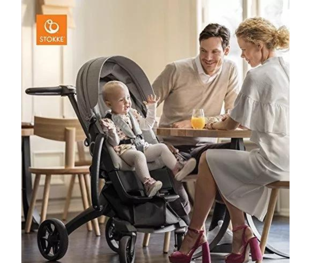 【良品】STOKKE Xplory V6 Stokke Xplory V6 Pushchair And Carrycot - Black Melange - Little