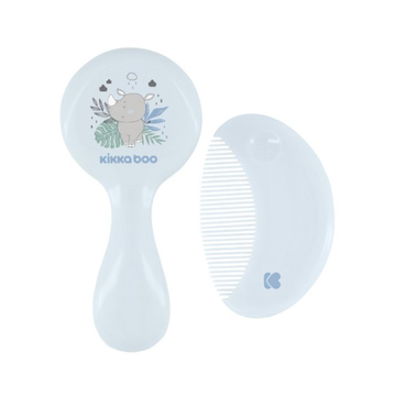 Cepilla y Peinilla Cerdas Naturales Savanna | Azul - Kikkaboo