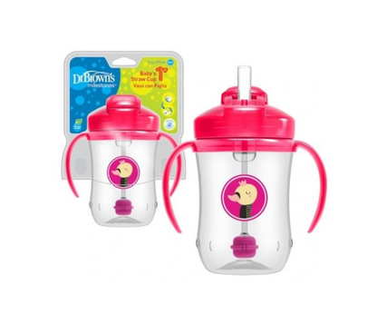 Vaso Trans Asas con Cañita 9 Oz Dr. Browns