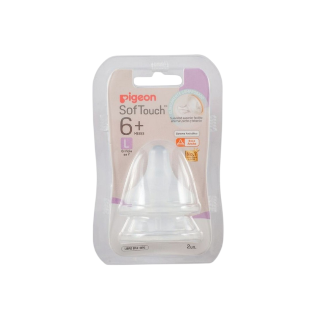 Tetina Sof Touch B-Ancha x2 | "L" - Pigeon