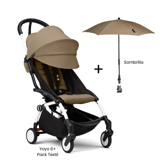 Estructura Coche Yoyo 3 Blanco + Cobertura Babyzen 6+ + Sombrilla | Toffee - Yoyo