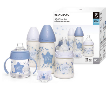 SET 5 BIBERONES REGALO  LITTLE STAR AZUL SUAVINEX