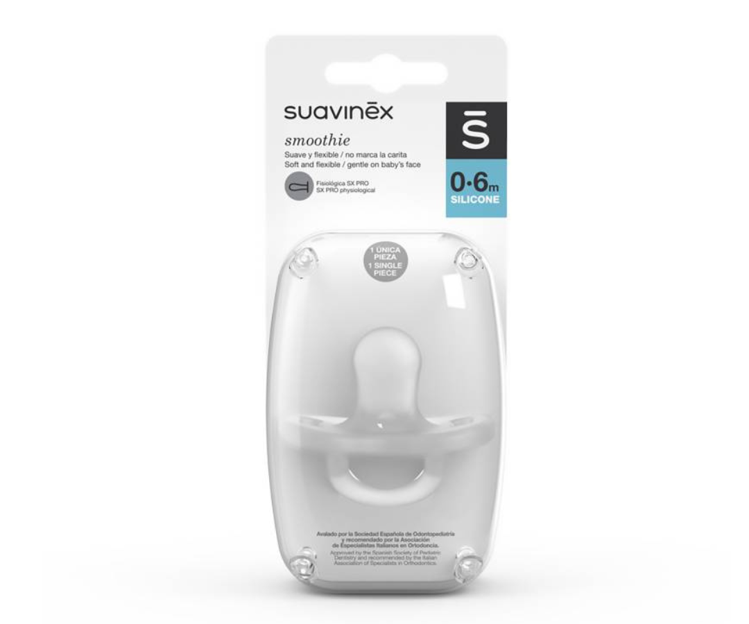 CHUPON SMOOTHIE 0-6 M TRANSPARENTE SUAVINEX
