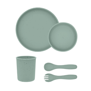 Vajilla De Silicona Platinum 5 Piezas | Menta - Kikkaboo