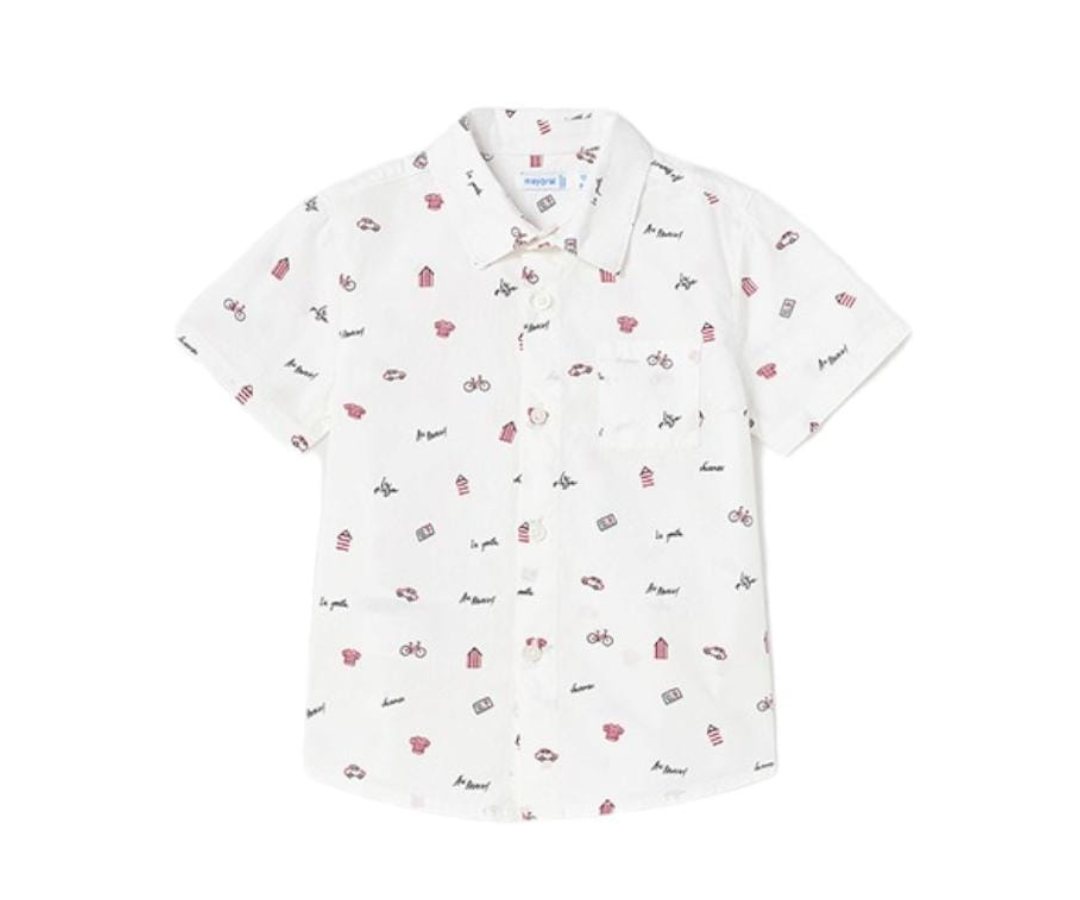 CAMISA M/C ESTAMPADO BLANCO NIÑO MAYORAL