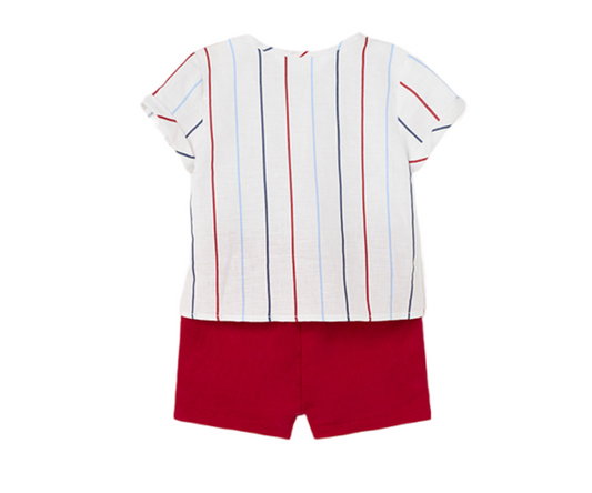CONJ. PANTALON CORTO Y  CAMISA ROJO NIÑO MAYORAL