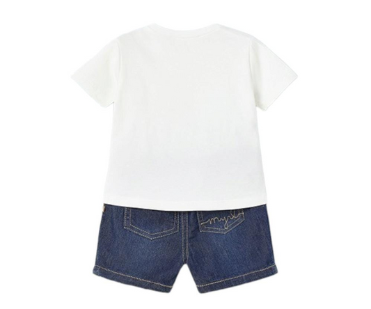 CONJ. PANTALON CORTO TEJANO BEBE 6-9M