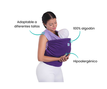 FULAR CLASICO ERGONOMICO LILA MORADO MONCHITOS