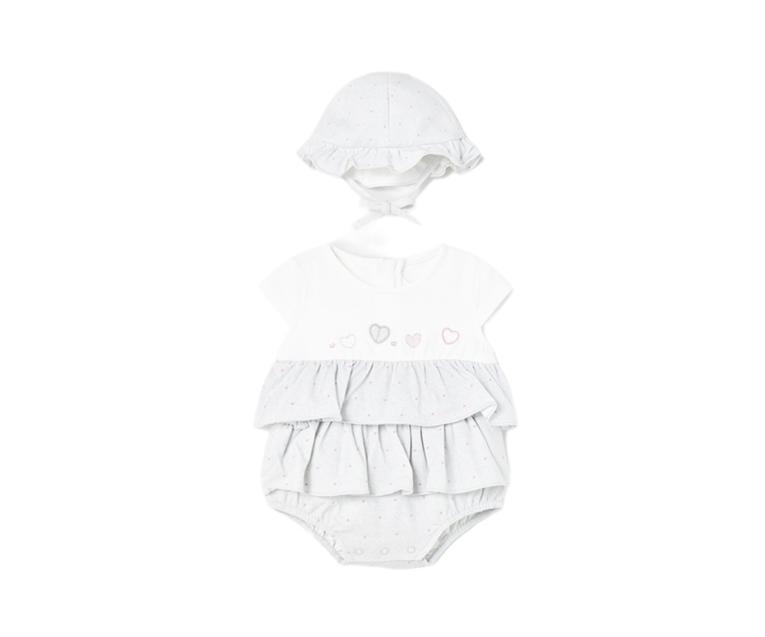 CONJ. PELELE CON GORRO NINA CANASTILLA 4-6M