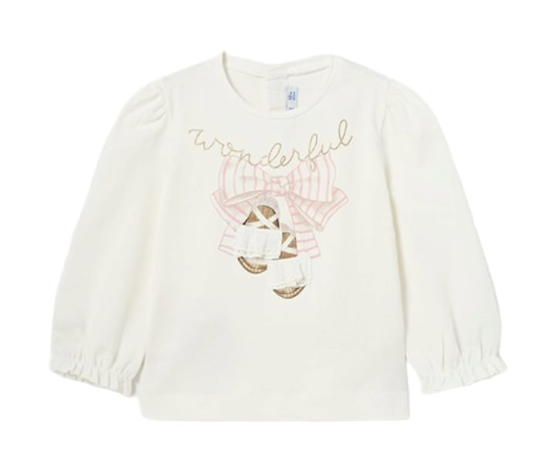 CAMISETA M/L CREMA NIÑA MAYORAL