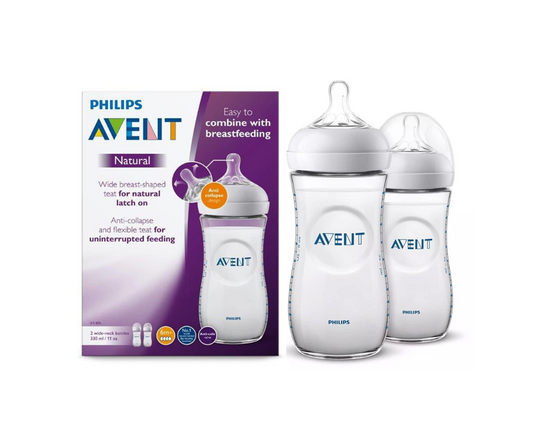 BIBERON NATURAL 330 ML TWIN PACK TRANSPARENTE AVENT