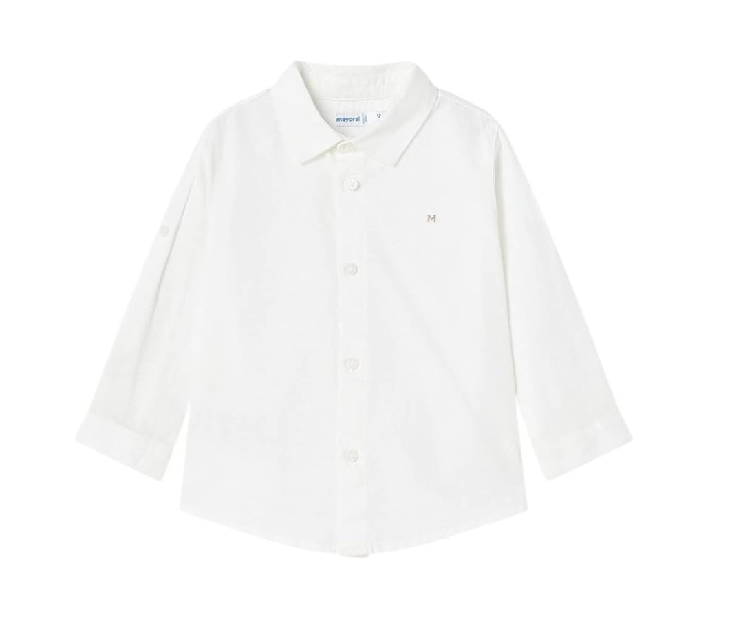 CAMISA MANGA LARGA LINO NIÑO BLANCO MAYORAL