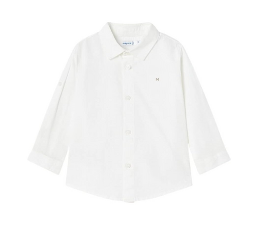 CAMISA MANGA LARGA LINO NIÑO BLANCO MAYORAL