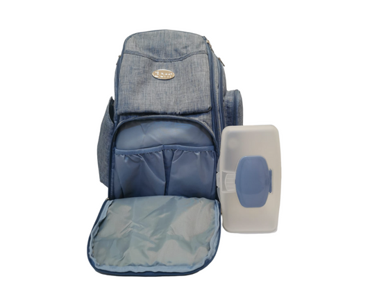 PAÑALERA MOCHILA CELESTE MELANGE BORN
