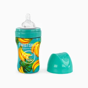 BIBERÓN DE ACERO INOXIDABLE 260ML BANANA CELESTE TWISTSHAKE