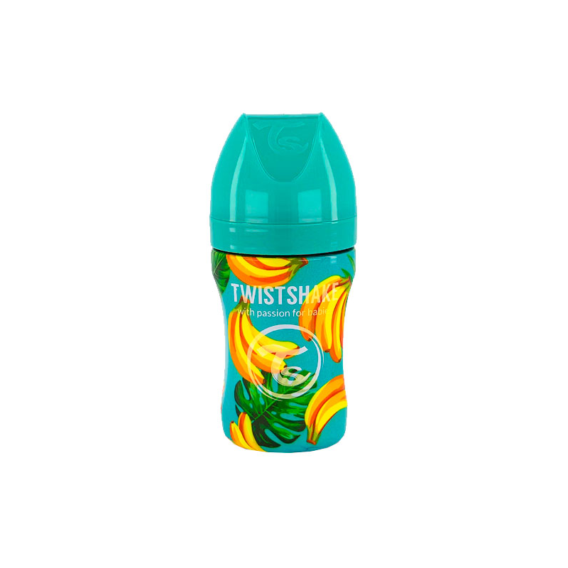 BIBERÓN DE ACERO INOXIDABLE 260ML BANANA CELESTE TWISTSHAKE