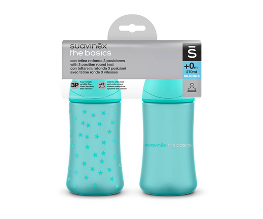 SET X2 BIBERONES THE BASICS 9OZ. VERDE