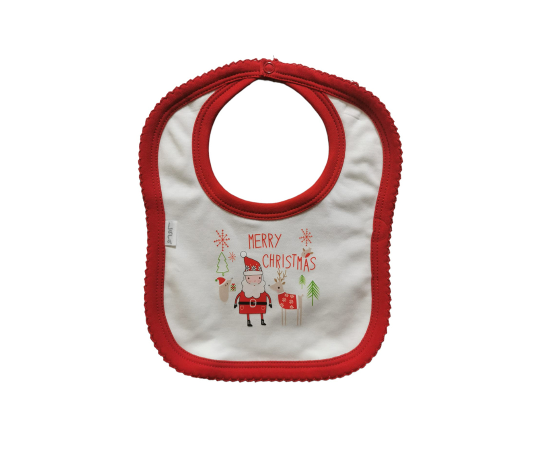 BABERO NAVIDEÑO BLANCO CON ROJO LARA