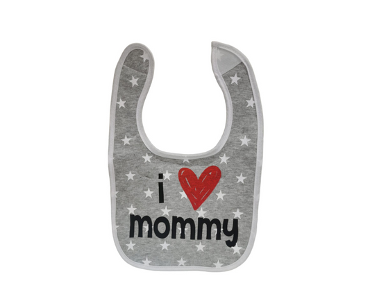 Set Baberos X3 I Love Gris B4 Baby