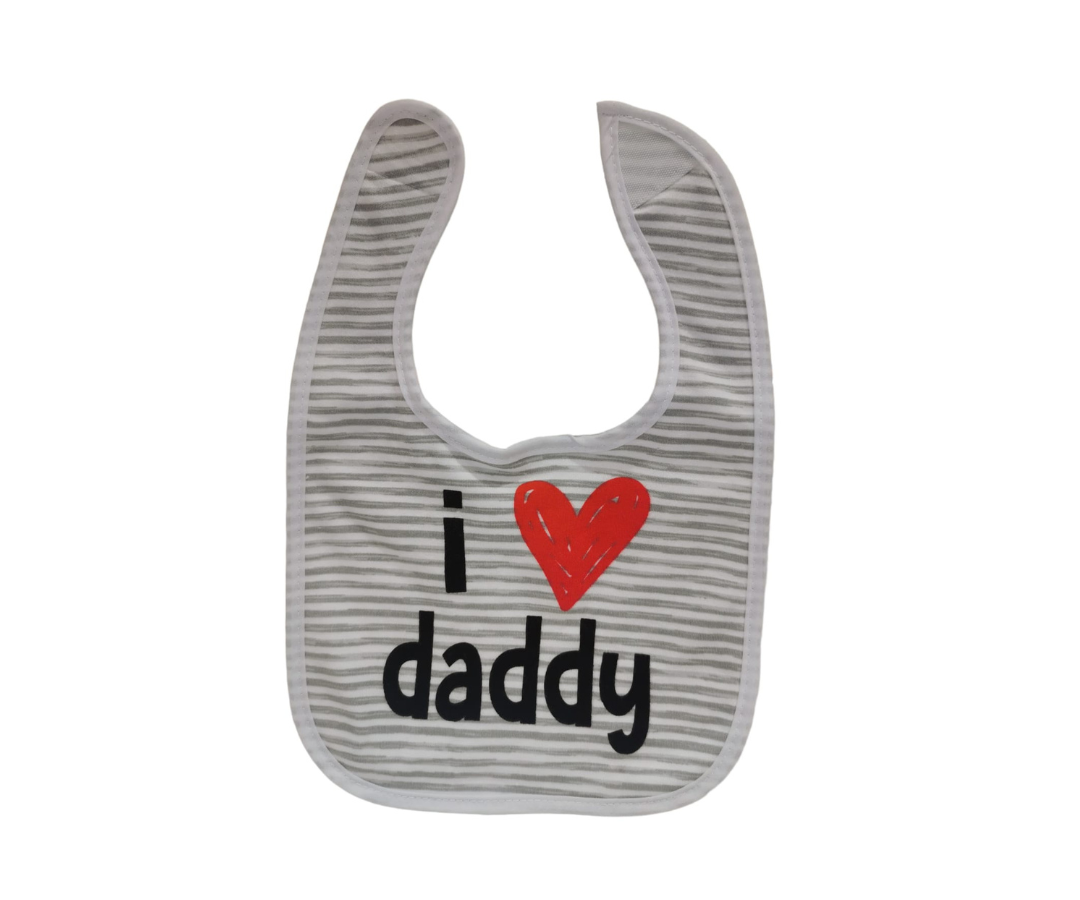 Set Baberos X3 I Love Gris B4 Baby