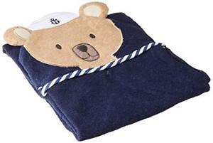 TOALLA CON CAPUCHA OSITO AZUL HUDSON BABY