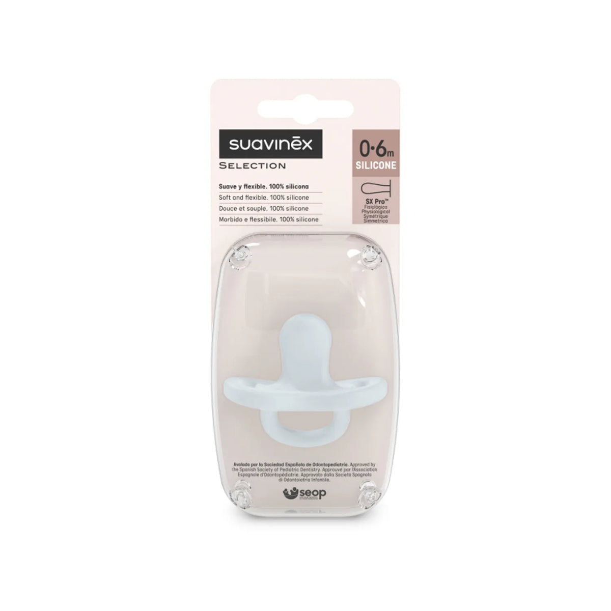 (Falta en stock) Chupón Smoothie Essence 0-6M | Celeste Suavinex
