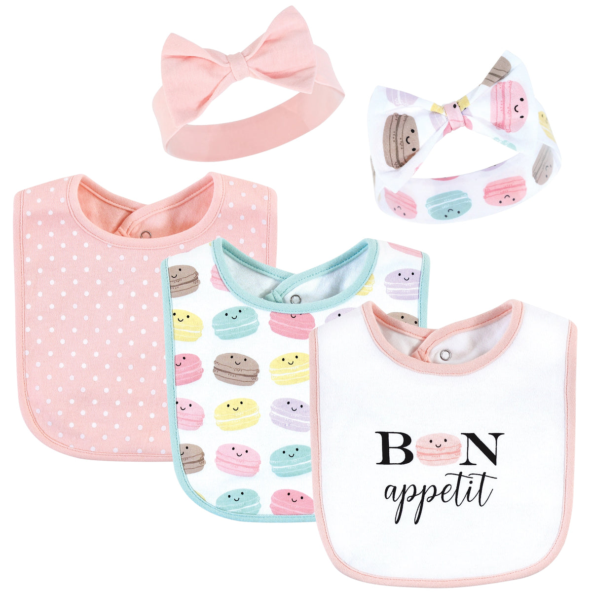5PC BABERO NIÑA BABERO Y CINTILLO BON APPETIT HUDSON BABY