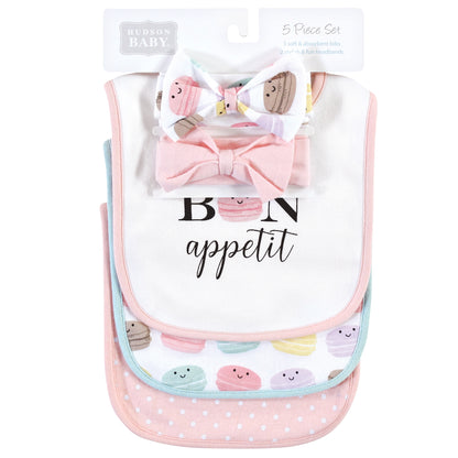 5PC BABERO NIÑA BABERO Y CINTILLO BON APPETIT HUDSON BABY