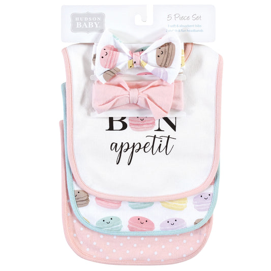 5PC BABERO NIÑA BABERO Y CINTILLO BON APPETIT HUDSON BABY