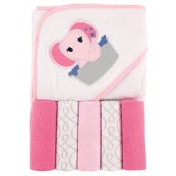 SET TOALLA Y 5 TOALLITAS ELEFANTE NIÑA