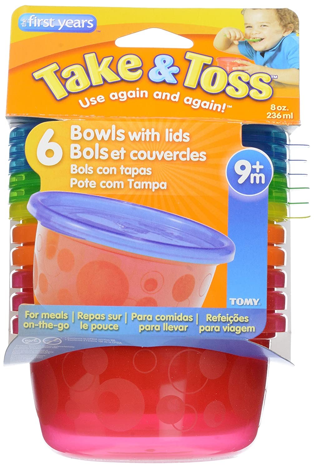 TAKE & TOSS 8OZ PLATO HONDO CON TAPADERA LIDS 6 PK