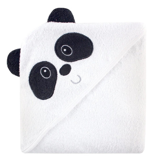 TOALLA C/ CAPUCHA PANDA NIÑO  BLANCA