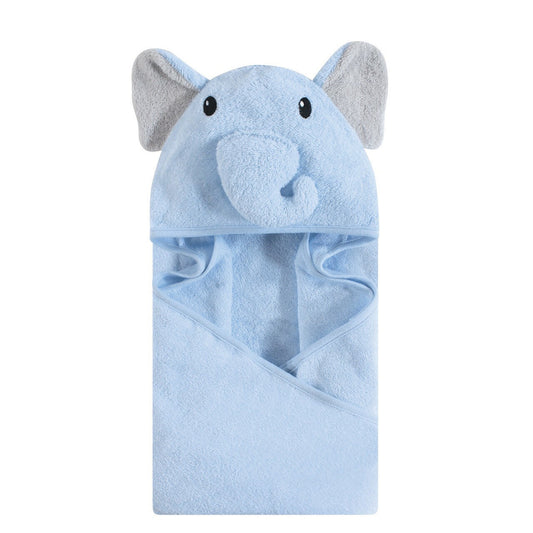 TOALLA C/CAPUCHA ELEFANTE NIÑO CELESTE