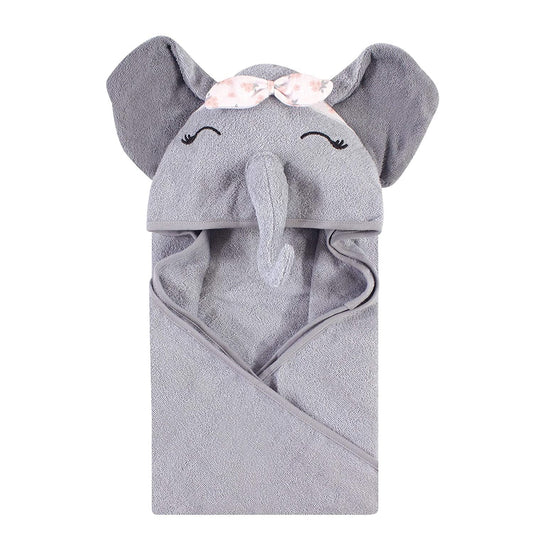 TOALLA C/CAPUCHA ELEFANTA NIÑA GRIS