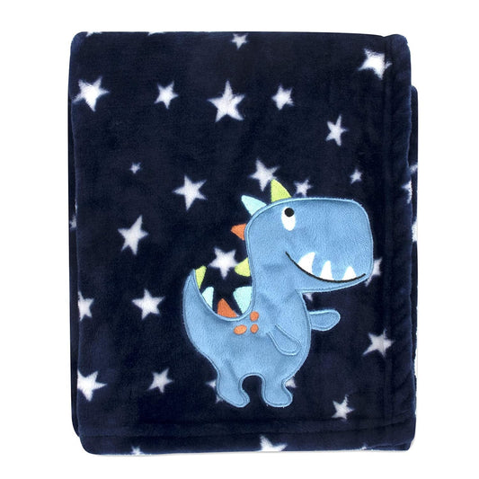 COBIJA NIÑO DINO AZUL BLANCO AD SUTTON