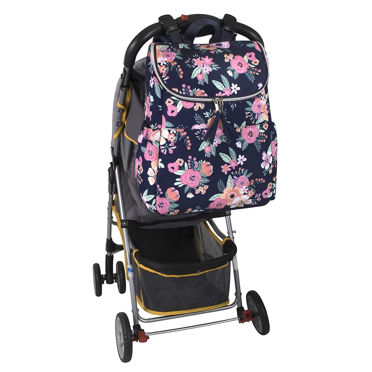 MOCHILA PAÑALERA FLORES
